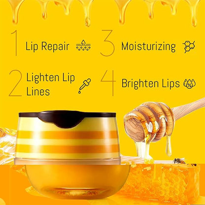 4PCS Lip Balm Honey Pot, Honey Sleeping