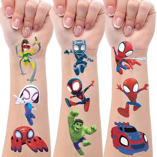 For Spidey Birthday Party Supplies, 40Pcs Precut Temporary Birthday Decorations
