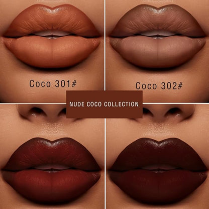 MAEPEOR Semi Matte Lipstick Creamy Natural Nude Lipstick Moisturizing and Smooth Lip Combo Set for All Skin (Color 301)