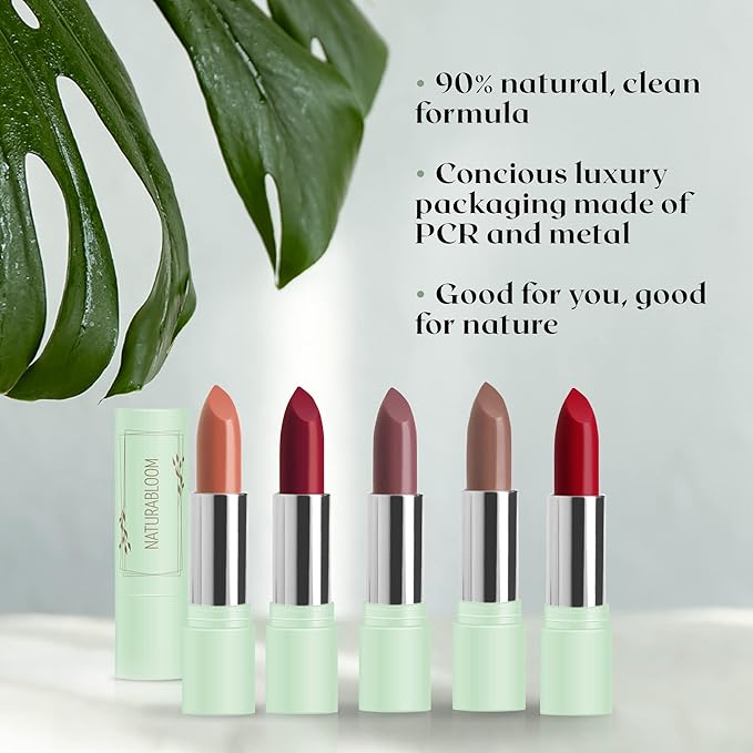 Vegan Lipstick (Dusty Rose) - Sensational One-Stroke Long Lasting Lipstick from Natural Oils & Butters Full-Coverage Lip Color w/Shea Butter & Coconut Extact - Premium Hydrating Lipsticks