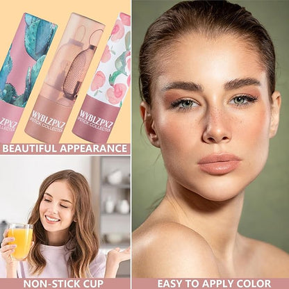 3P Matte Nude Lipstick,Silky Velvet Nude Paper Tube Gloss,Waterproof