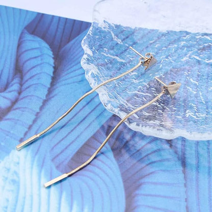 Vintage Bar Drop Earrings Triangle Stud