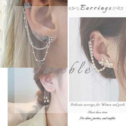 Boho Silver Cat Earrings Cat Ear