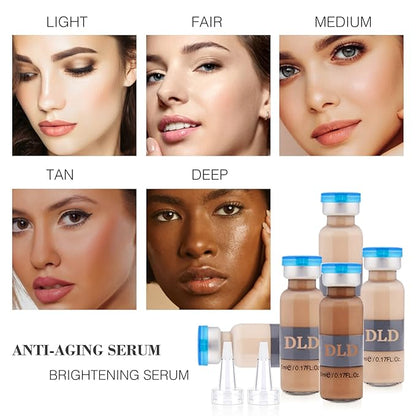 BB Facial Glow Starter Kit Facial Pigment Serum Treatment Kit,DLD Anti-Aging Serum Pigments Set for Micro-needling Skin Treatment 10 Vials 5ml Niacinamide and Peptides To Brighten Skin Tone Foundation