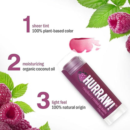 Hurraw! Raspberry Tinted Lip Balm: (Sheer