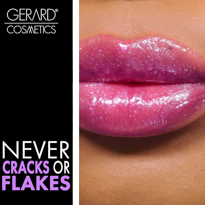 Gerard Cosmetics Emily D Baker X Lighted Lip Gloss - Hearsay | Sheer Purple Lip Gloss w/Iridescent Pearl Finish | Moisturizing Lip Gloss with Light & Mirror | Cruelty Free | Made in the USA