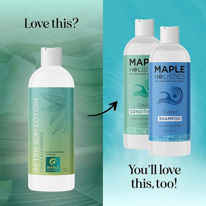 After Sun Lotion with Aloe Vera - Ultra Cooling Aloe Vera Lotion for Sunburn Hydration with Cocoa Butter & Rosehip Oil - Hydrating Aloe Lotion After Sun Moisturizer for Dry Skin with Hyaluronic Acid