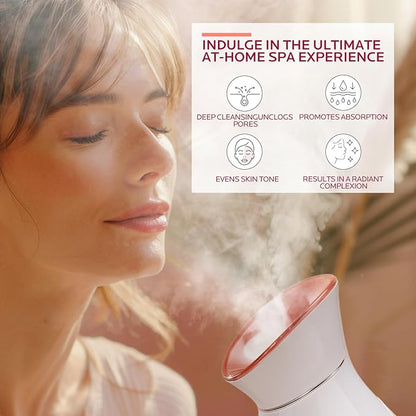 Colorfarm Facial Steamer Skin Care Set: Face Steamer Home Spa Kit Deep Cleaning Unclogs Pores with 6 Skin Care Tools - Spa Relaxing Self Care Gifts for Women (Pro Deep Cleansing Set)