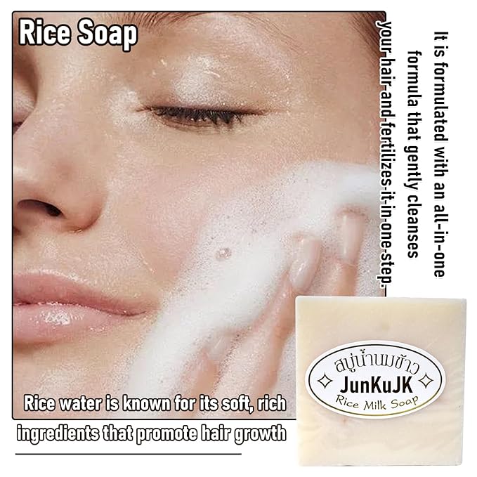 2PCS Moisturizing Rice Shampoo Bar,Handmade Rice