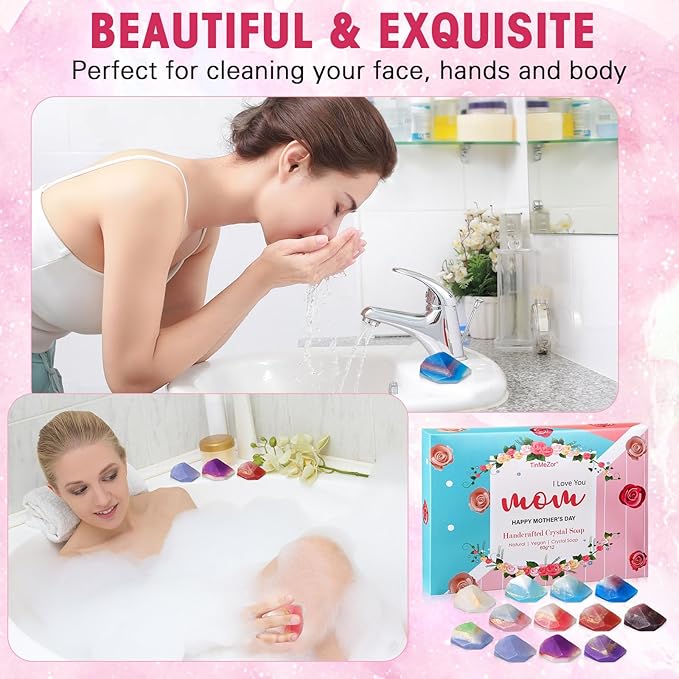 Loopeer 12 Pieces Gemstone Soap