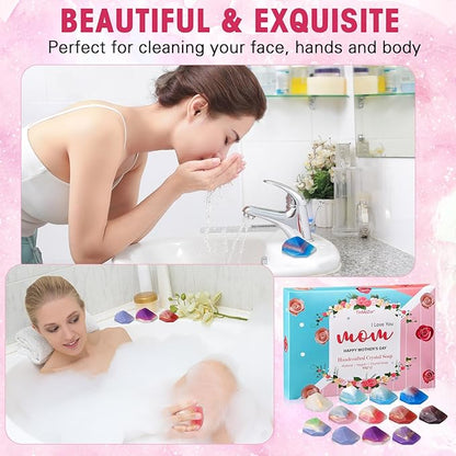 Loopeer 12 Pieces Gemstone Soap