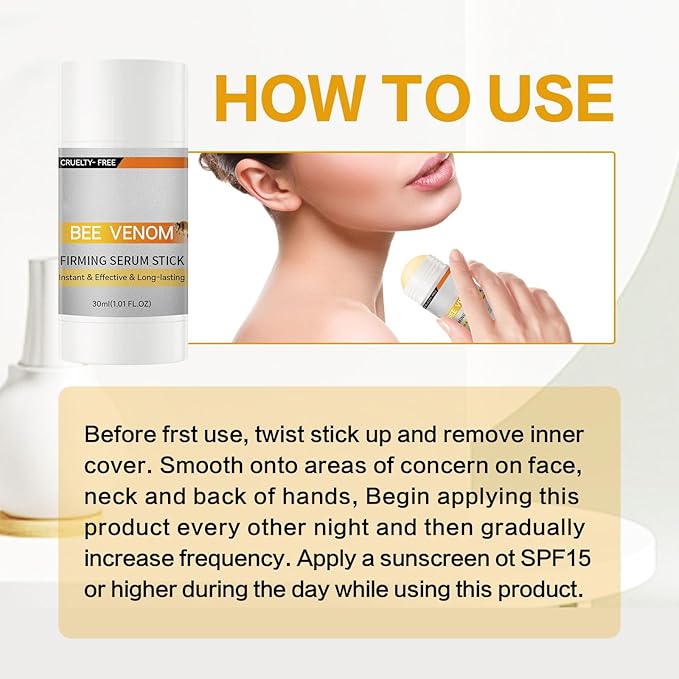 2Pcs Botox Bee Venom Firming Serum Stick, Advanced Firming & Wrinkle-Reducing Cream, Skin Firming Cream For Body, Lifts, Moisturizing, Lifting & Recovery, Natural Serum for All Skin Types
