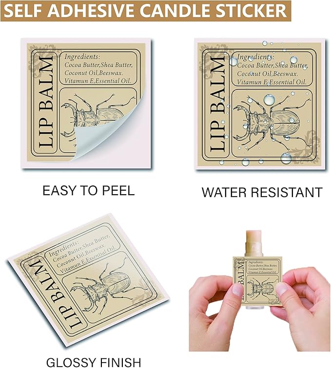 CRASPIRE Lip Balm Labels 80pcs Homemade Candle