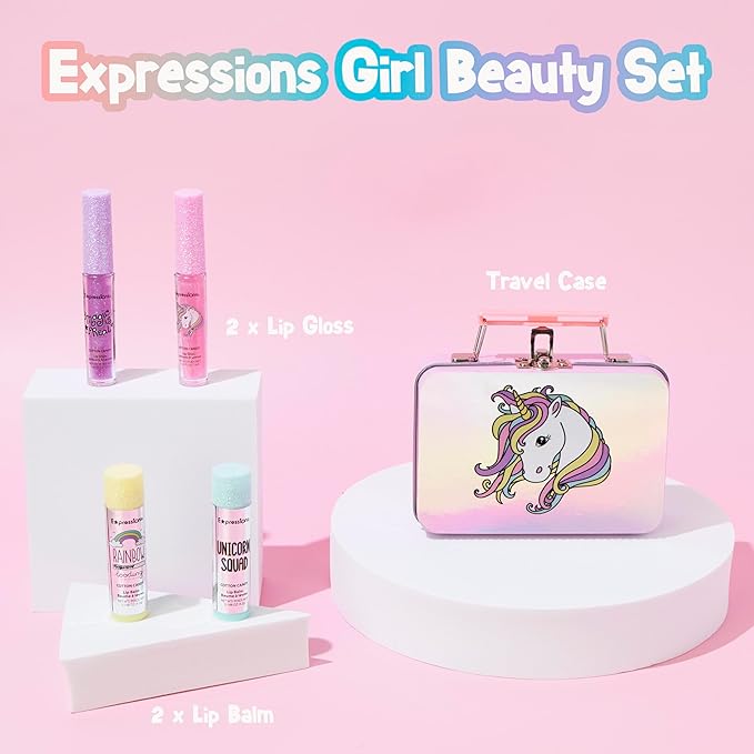 Expressions - 5pc Cosmetics Lip Kit For Kids Glosses,