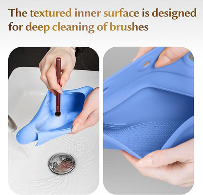 Silicone makeup brush holder, travel