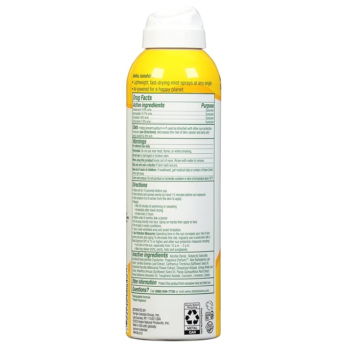 Alba Botanica Sunscreen Spray for Face and Body, Broad Spectrum SPF 50 Sunscreen, Hawaiian Coconut, Water Resistant and Biodegradable, 5 fl. oz. Bottle