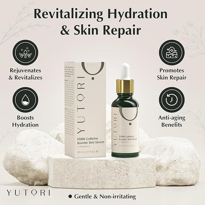Yutori PDRN Serum with Caffeine Booster - Plant Based Antiaging Skin Serum, Lifting Visibly for Wrinkle Care, Anti-aging, Hydrating, Natural Glow and Face Toner for All Skin Types, 1.01fl (30ml)