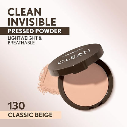 Covergirl Clean Invisible Pressed Powder, Lightweight, Breathable, Vegan Classic Beige, 0.38oz