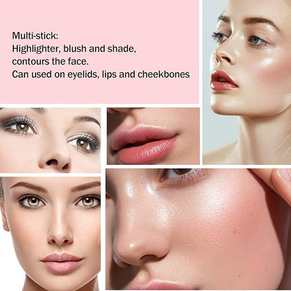 Boobeen Blush Stick Highlighter Makeup Stick Matte Contour & Natural