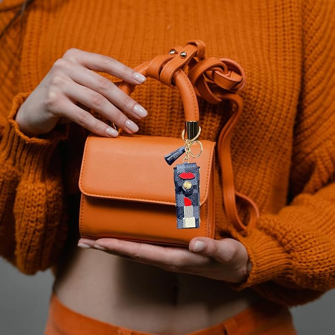 Lip Balm Holder Keychain for Women Wallet