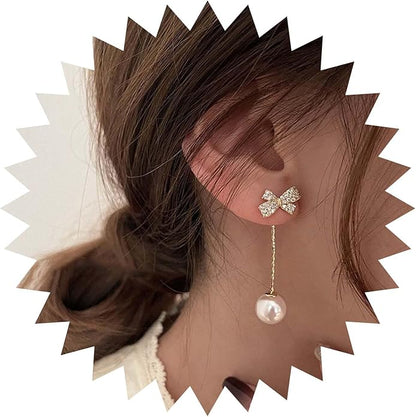 Boho Pearl Tassel Drop Earrings Vintage