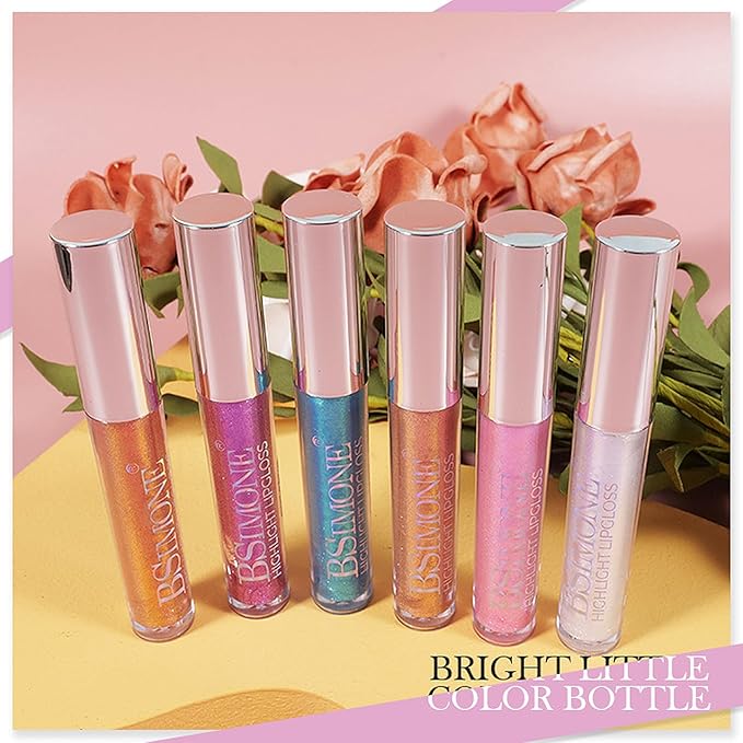Glitter Liquid Lipsticks Set 6 Colors Neon Diamond Glitter