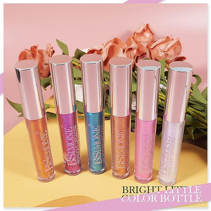 Glitter Liquid Lipsticks Set 6 Colors Neon Diamond Glitter