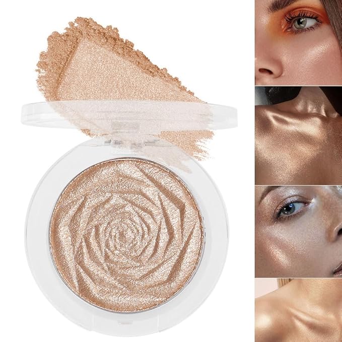Rose Gold Face Highlighter Makeup Shimmer Glitter Rose