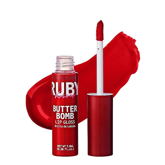Ruby Kisses Lip Gloss Butter Bomb Gloss Non-Sticky Lip Gloss Vitamin E Natural Nude Lip Makeup - 7.8mL (0.26 US fl.oz) (Cold Blooded)