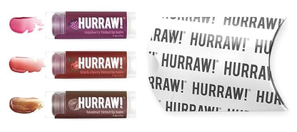Hurraw! Raspberry Tinted, Black Cherry Tinted, Palm