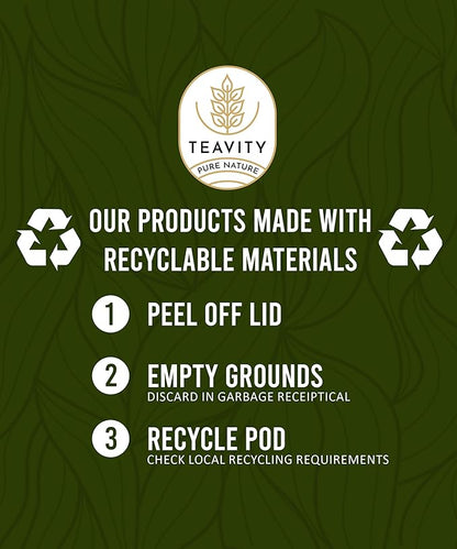 Organic Ginger Green Tea Pods for Keurig by Teavity (36 Tea Pods)