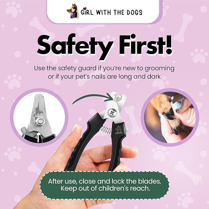 Pet nail clippers by girl
