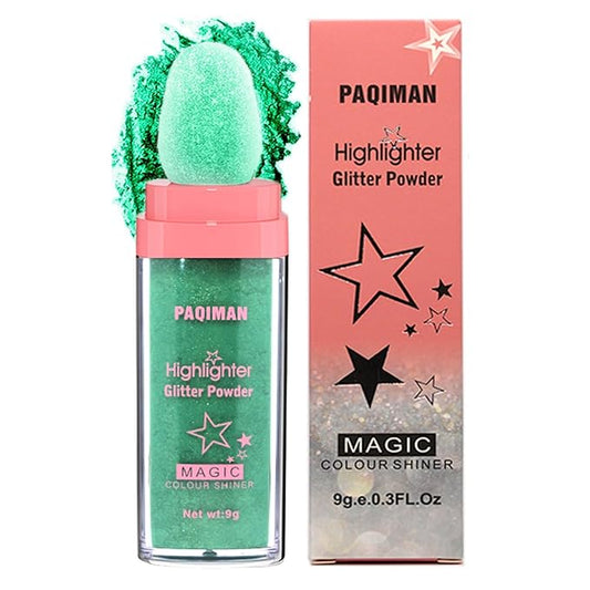 Glitter Powder Highlighter Makeup, Body Brightens the Natural (04# Greens)