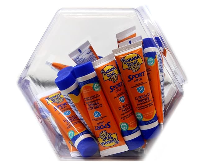 Banana Boat Sport Performance Sunscreen Lotion 30 SPF, 1 oz, Fishbowl 24 count each (Value Pack of 6)