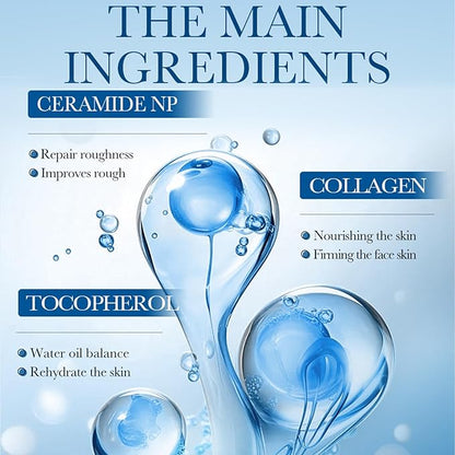 Collagen Serum for Face - Hydrating Serum with Hyaluronic Acid, Anti-Wrinkle & Firming Facial Serum, Repair Skin Barrier, Travel-Size Skincare, Single-Use Vials Skincare, 1.5ml x 30PCS