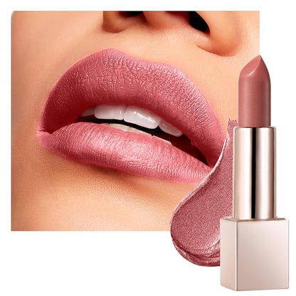 BEAUTY SEARCHER Lipstick, Metallic Shine Finish Lip Balm Glossy Hydrating Nude Velvet Red Long-Lasting Moisturisation Luxury Lip Stick Makeup # 05 Honey Peach Coral