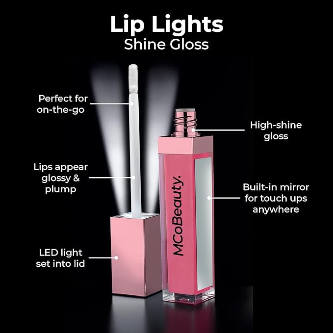 MCoBeauty LipLights Shine Gloss, Berry Pink, High Shine LipLights