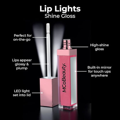 MCoBeauty LipLights Shine Gloss, Berry Pink, High Shine LipLights