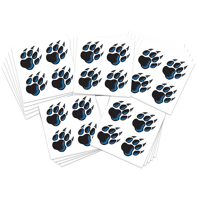 FashionTats Sport Spirit Temporary Tattoos | 100 Tattoos Wolf Paw)