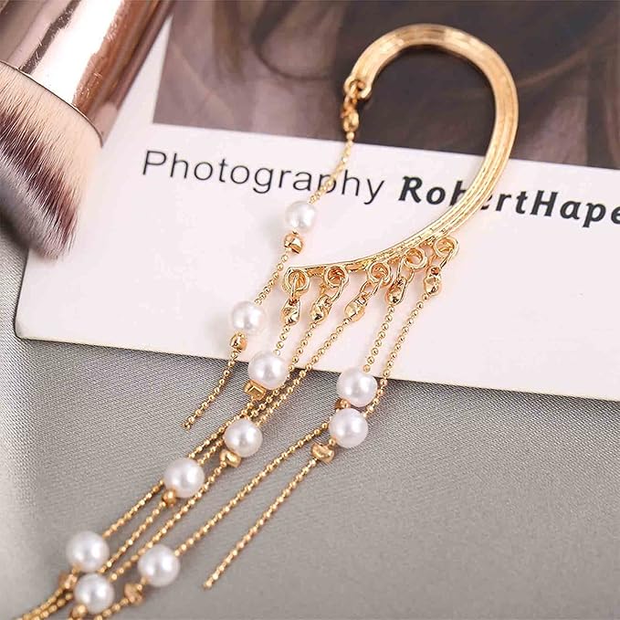 Boho Pearl Ear Wrap Earrings Gold Pearl Ear
