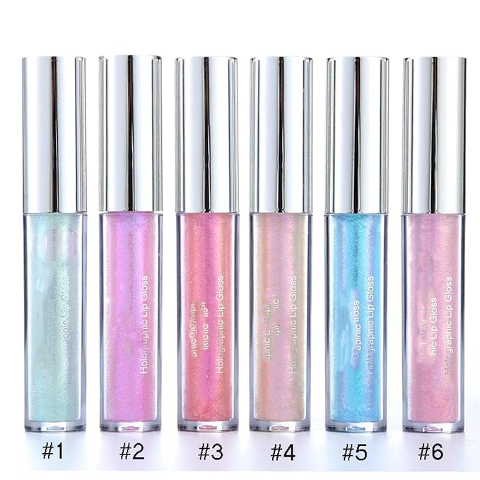 MAEPEOR Glitter Liquid Lipsticks Set 6 Colors Diamond Shimmer Metallic Lipstick Waterproof Long Lasting Makeup Kit Face Eye Glow Shimmer Shinning Lip Gloss Set (Set 01)