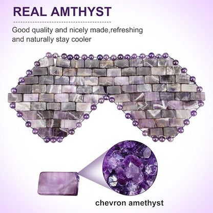 gemshan Rose Quartz Eye Mask & Amethyst Eye Mask Eliminate Wrinkles Puffiness Headache and Migraine Relief Mask