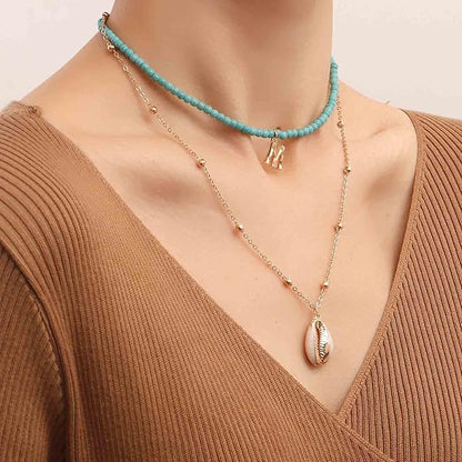 Bohemia Turquoise Beaded Choker Necklace Layered