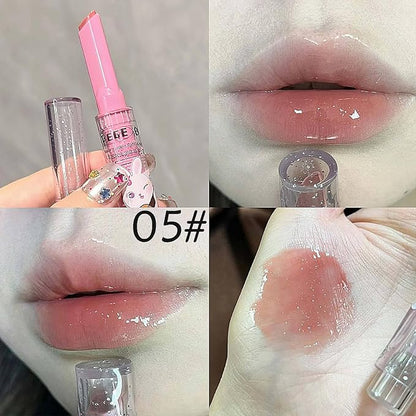 3 Colors Jelly Lipstick Gift Set, Tinted Heart Shape Lip Stain Lip Gloss, Mirror Hydrating Jelly Love Lipstick, Moisturizing Tinted Lip Balm, Vivid Color Glossy Lip Makeup for Girls (B)