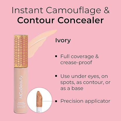 MCoBeauty Instant Concealer Camouflage & Contour, Ivory, Perfecting