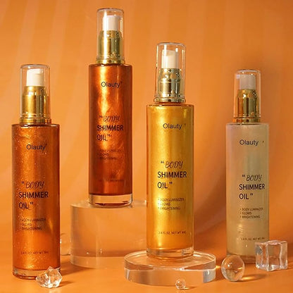 Shimmer Body Oil,Face and Body Liquid Luminizer,Waterproof Moisturizing
