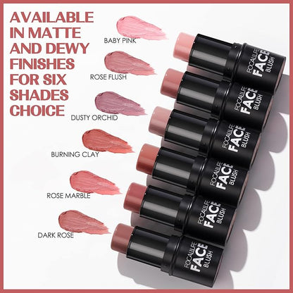 FOCALLURE Cream Blush Makeup,Buildable Blush Stick for Cheeks,Matte Stick,DUSTY ORCHID
