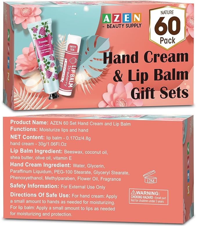 AZEN 60 Sets Hand Cream Bulk Guests