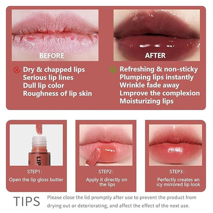 MAEPEOR Butter Lip Gloss 13 Colors Moisturizing Non-Sticky Gloss