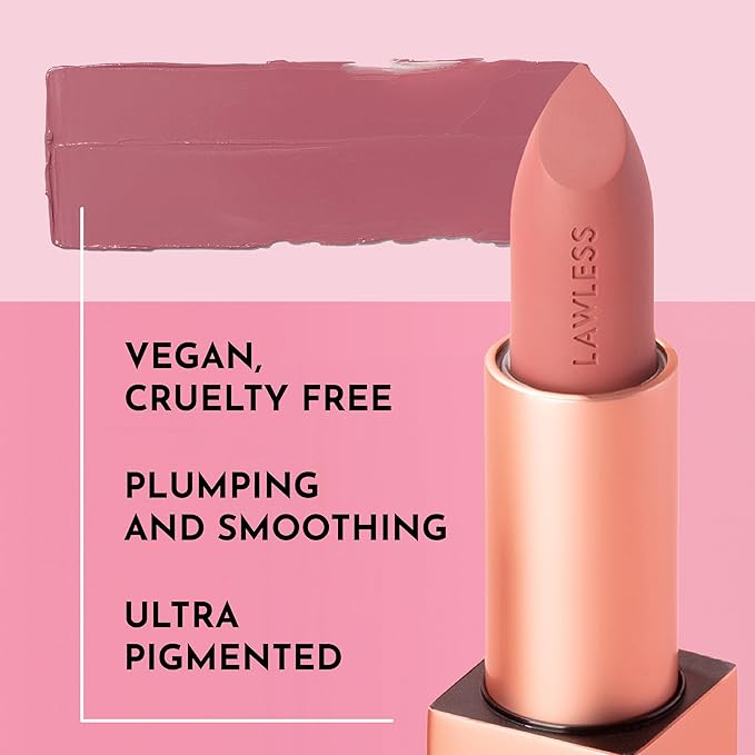 Lawless Forget the Filler Lip-Plumping Line-Smoothing Satin Cream Lipstick - Femme - Natural Ingredients Smooth and Hydrate Lips for a Plumper, Fuller Look - 3.7g
